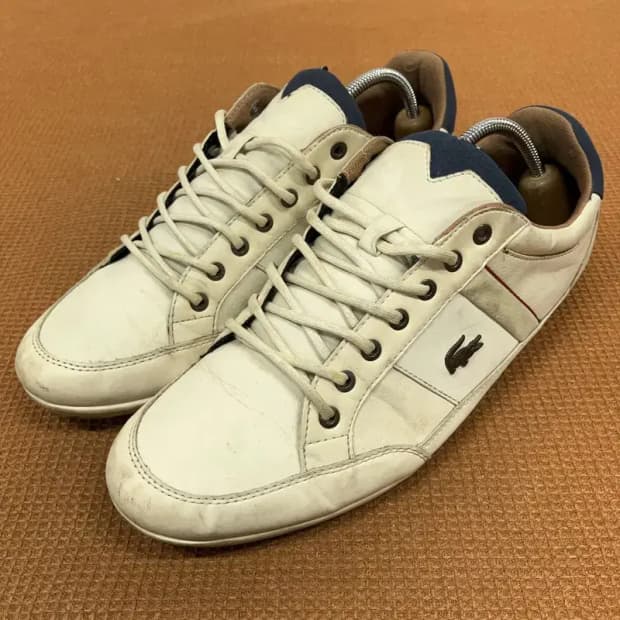 라코스테 화이트 스니커즈 운동화 UK9 G08523