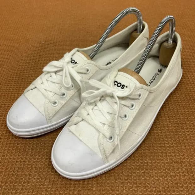 라코스테 화이트 스니커즈 운동화 UK4 G08531