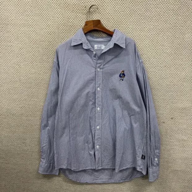 예일 자수로고 스트라이프 오버핏 셔츠 S M08462