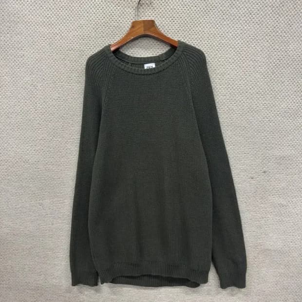 자라 카키 캐주얼 니트 XL M08485