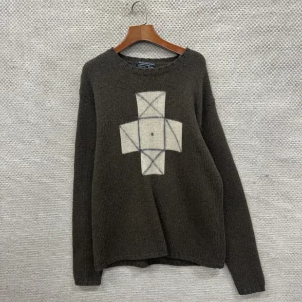 후아유 카키 캐주얼 니트 M M08486