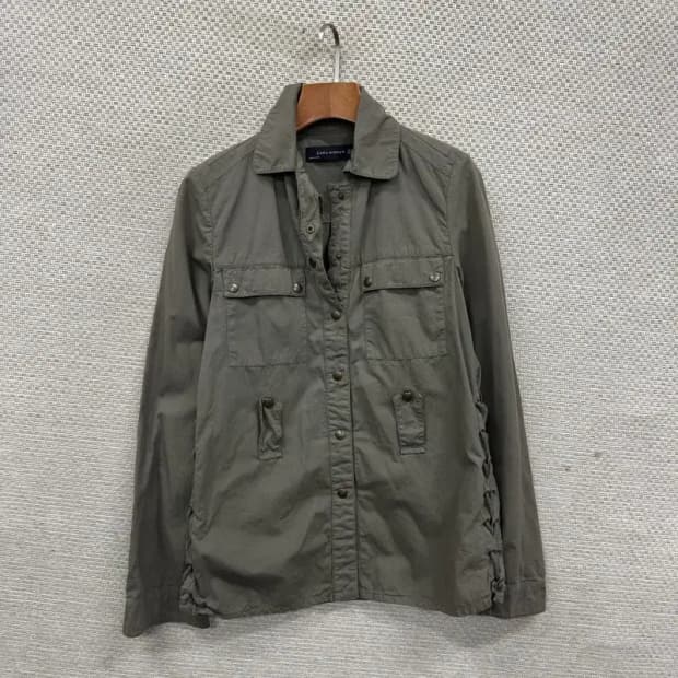 자라 카키 캐주얼 투포켓 자켓 S M08797