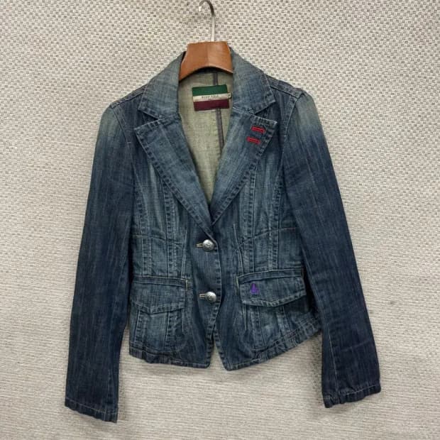 빈폴 자수로고 빈티지 워싱 데님 청자켓 블레이저 95 M08800