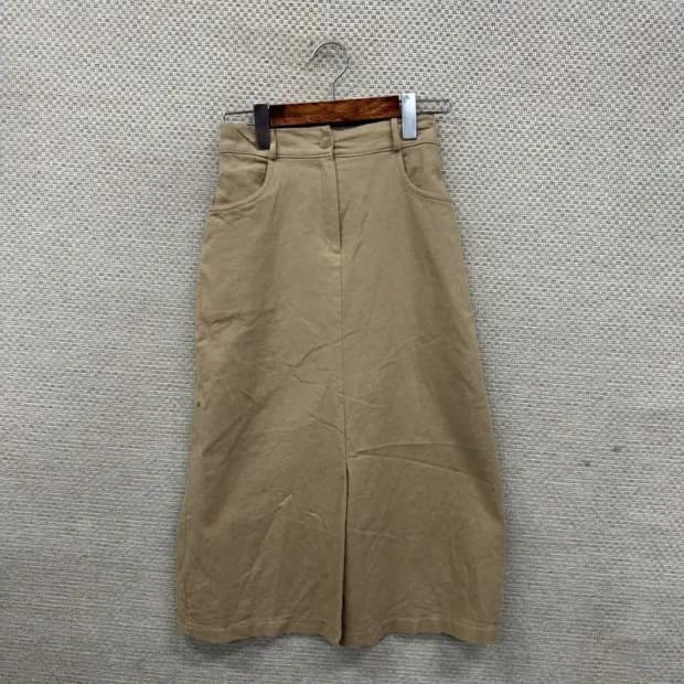 에잇세컨즈 베이지 센터절개 치마 롱 스커트 S M09089