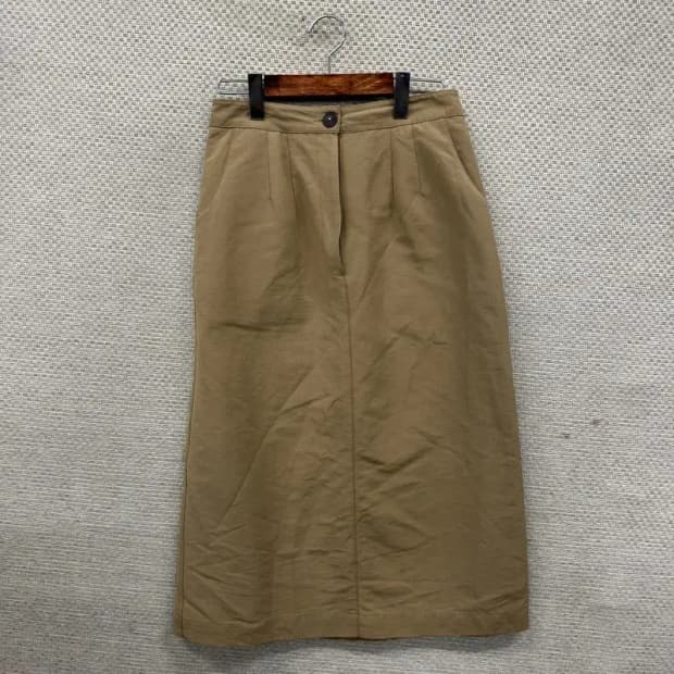 빈티지 베이지 뒷절개 치마 롱 스커트 M M09090