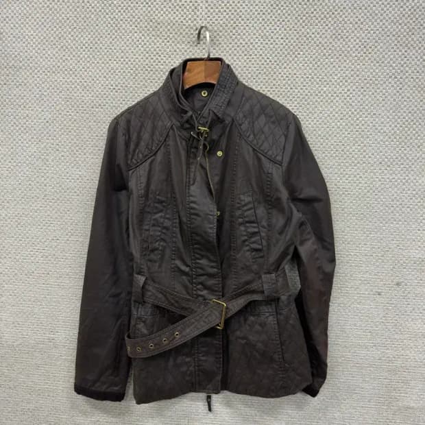 빈티지 브라운 벨티드 퀄팅 자켓 90 M09071