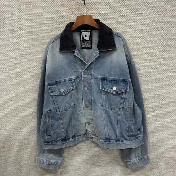 빈티지 워싱 카라 배색 데님 자켓 110 M09076