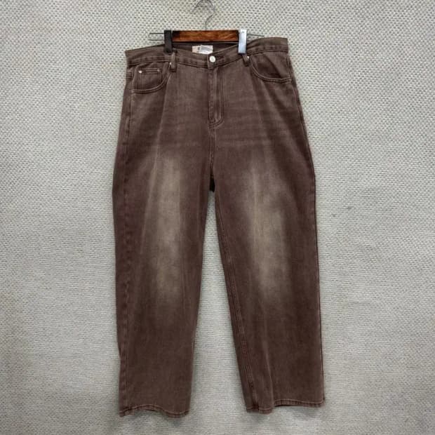 굿 라이프 웍스 브라운 워싱 데님 와이드팬츠 청바지 XL M09205