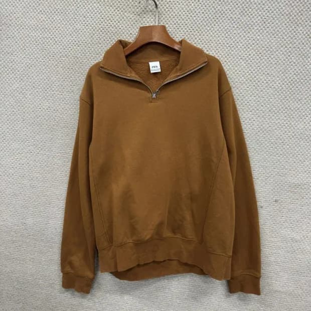 자라 ZARA 캐주얼 약기모 반집업 카라 맨투맨 S M09203