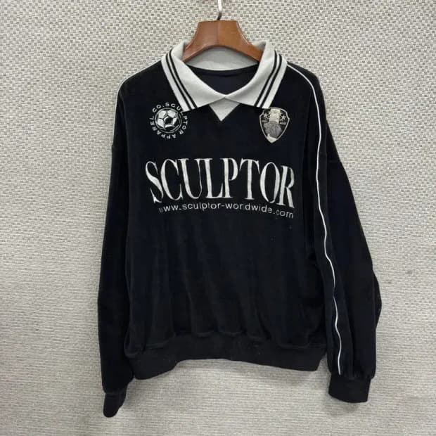 스컬프터 벨루어 사커 벨벳 저지 카라 맨투맨 100 M09313