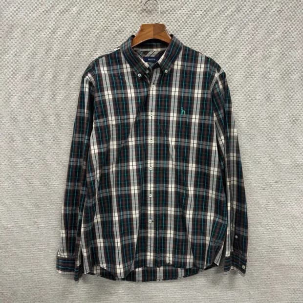 헤지스 캐주얼 자수로고 체크 셔츠 105 M09434