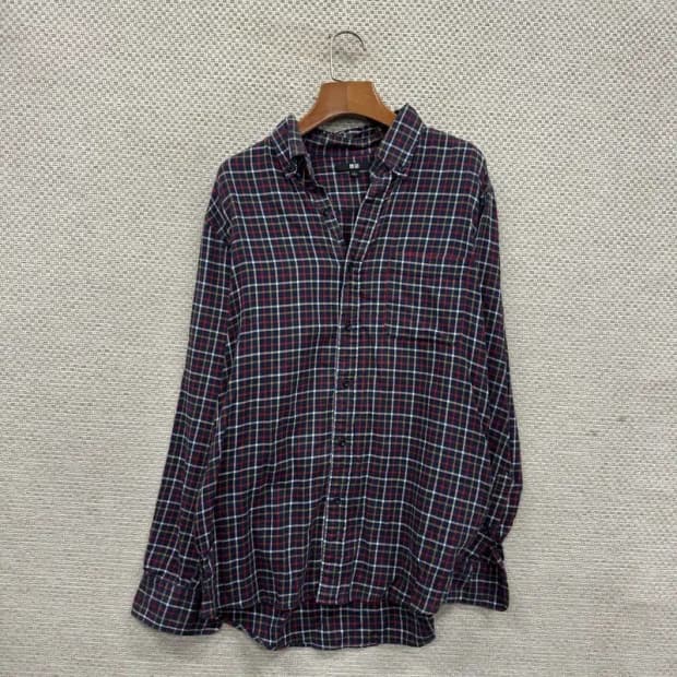유니클로 캐주얼 체크 셔츠 L M09667