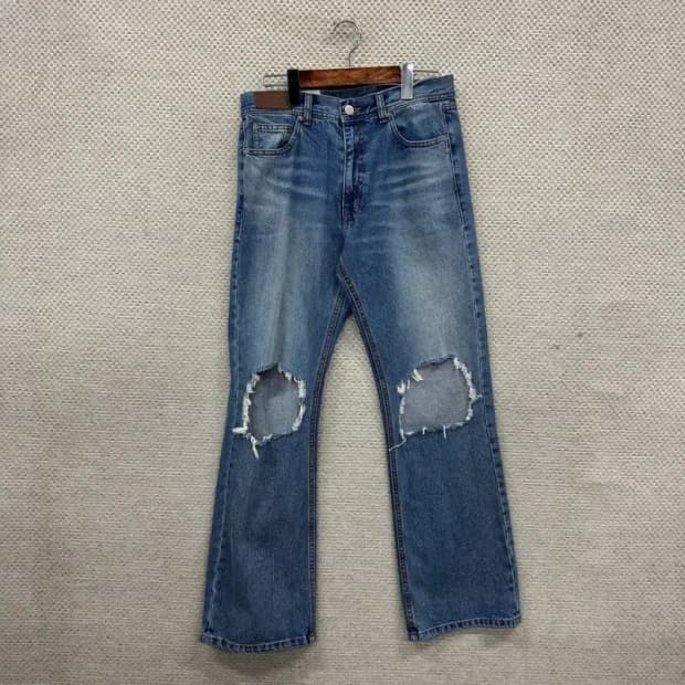 앤더슨벨 데미지 부츠컷 데님 청바지 S M09813