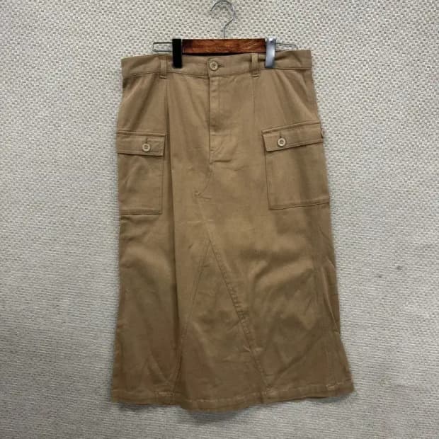 빈티지 베이지 데님 치마 롱 스커트 32인치 M10167