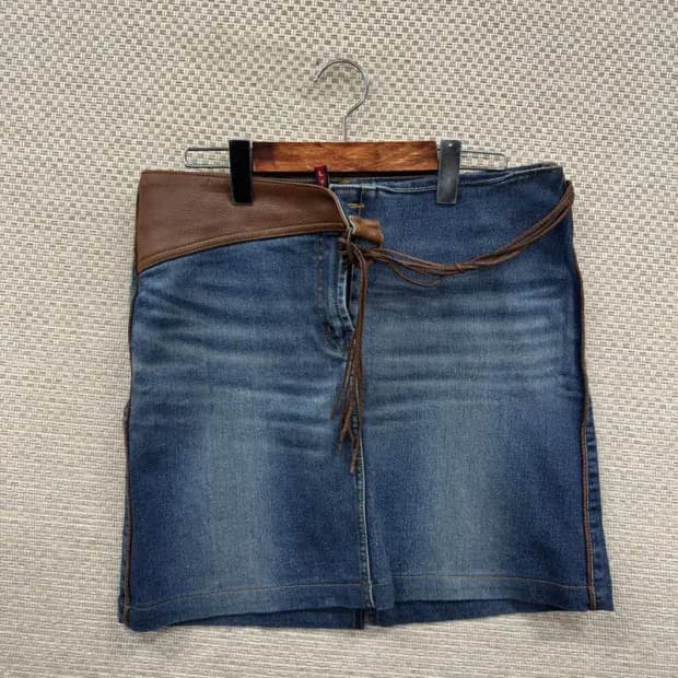 빈티지 워싱 데님 치마 미니스커트 L M10168