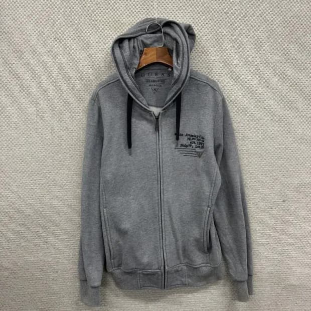 게스 캐주얼 사이드로고 후드집업 M M10757