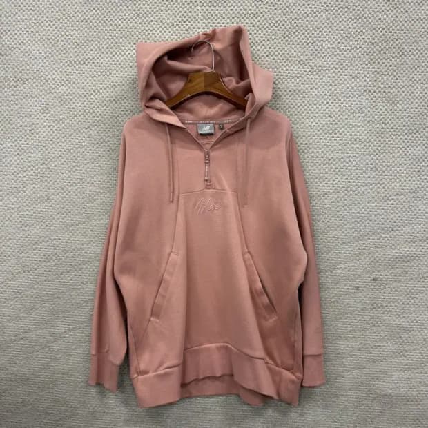 뉴발란스 캐주얼 반집업 후드티 S M11103