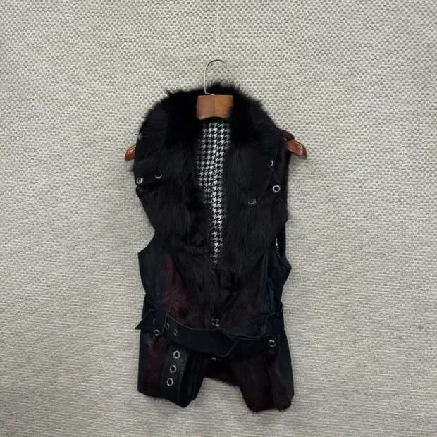 빈티지 펑키 페이크퍼 롱 조끼 베스트 80 M11118