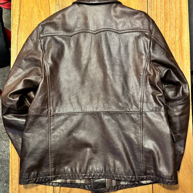 RRL 더블알엘 카우레더 카 코트