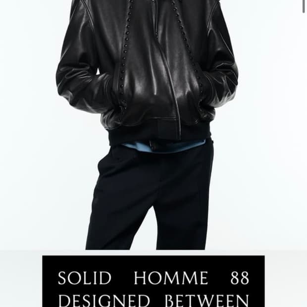 스테판쿡 솔리드옴므 레더 블루종 48