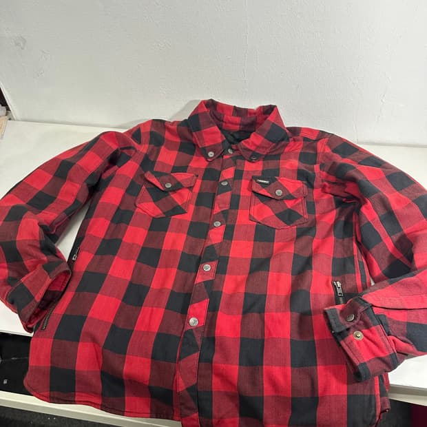 L MOOEKA 바둑판체크 팔꿈치패드 바이크자켓