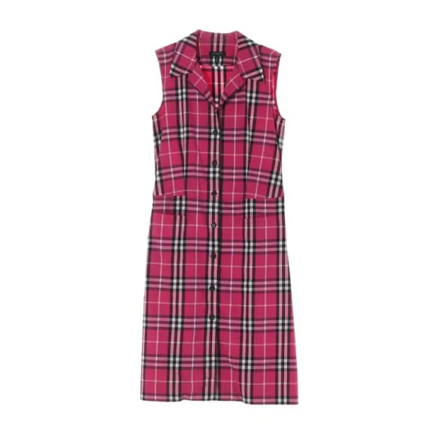 BURBERRY 버버리 핑크체크 원피스 uk8