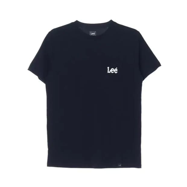 LEE 리 블랙 가슴로고 반팔 티 L
