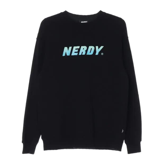 NERDY 널디 블랙 앞로고 맨투맨 S