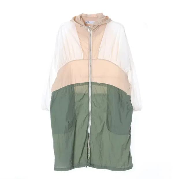 ZARA 자라 얇은 롱 후드 바람막이 자켓 S-M