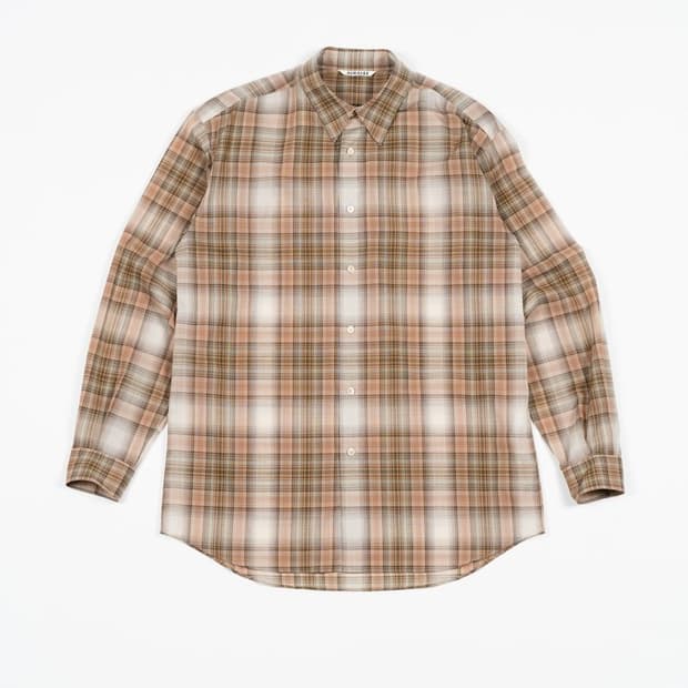 [5사이즈] AURALLEE 오라리 체크셔츠 베이지 21aw