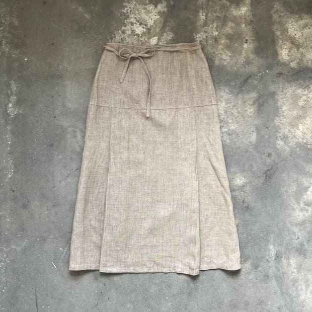 Agnes.B 린넨 미디 스커트 