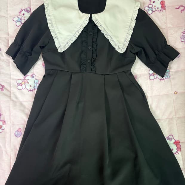 디어마이러브 세일러 반팔 원피스 블랙