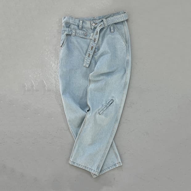 [S] 플라스틱 프로덕트 벨트 파우치 팬츠 스틸 블루