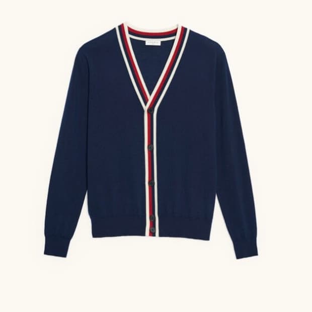 L SANDRO PARIS 산드로 옴므 브이넥 니트 가디건