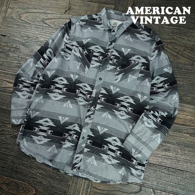 [아메리칸빈티지] 에스닉 패턴 빈티지 셔츠 M19752
