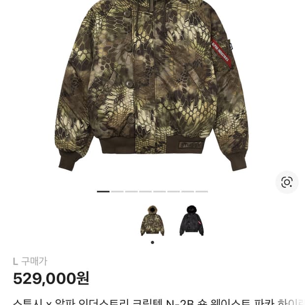 스투시x알파인더스토리 콜라보 n2b 팝니다