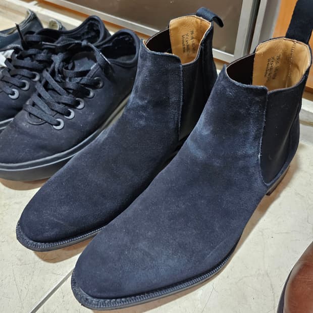 처치스 houston 블랙 스웨이드 첼시부츠