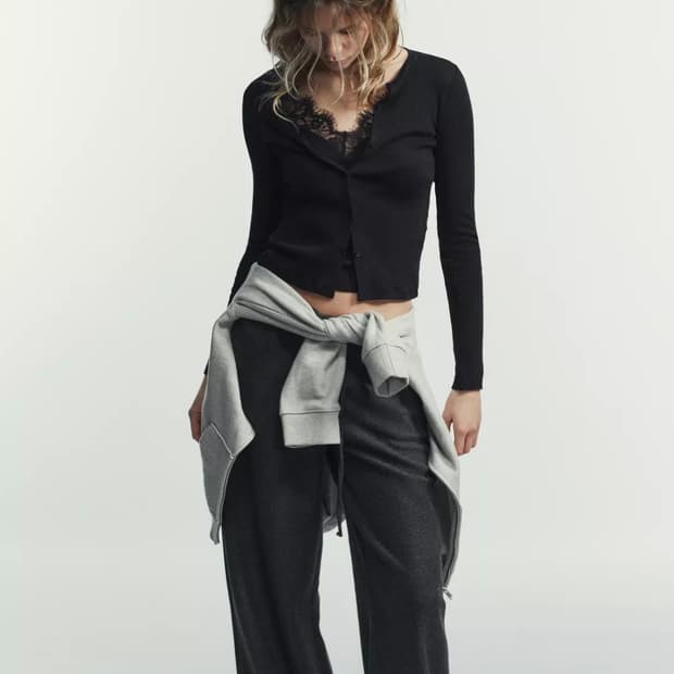 자라 레이스 콤비 탑 재킷 (블랙/S 사이즈) 환승연애 현지 착용