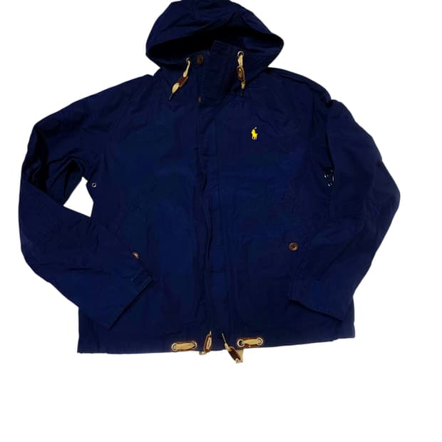 [폴로랄프로렌] 클래식 네이비 옐로우포니 후드 숏 바람막이 자켓 M 