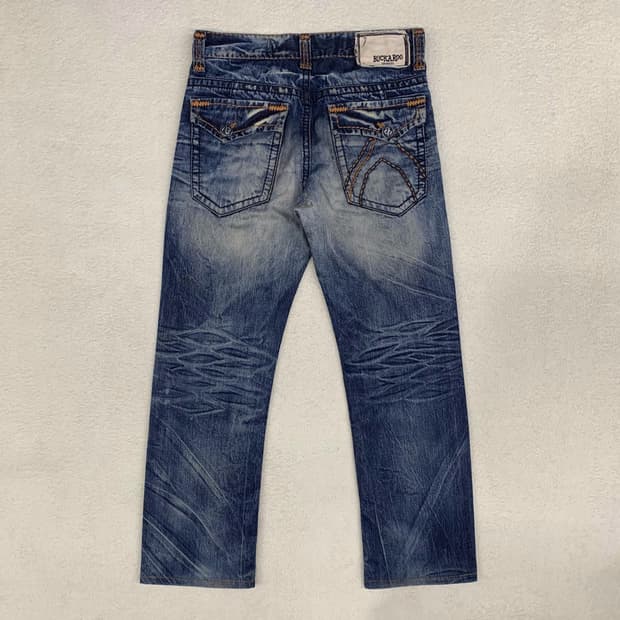 [34] 버커루 빅 스티치 스트레이트핏 워싱 데님팬츠