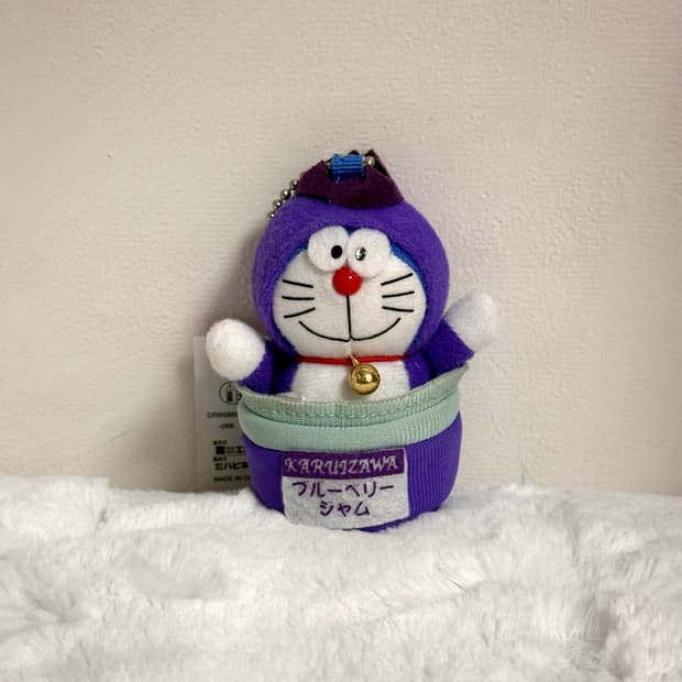 일본 빈티지 블루베리 도라에몽 미니 인형 키링