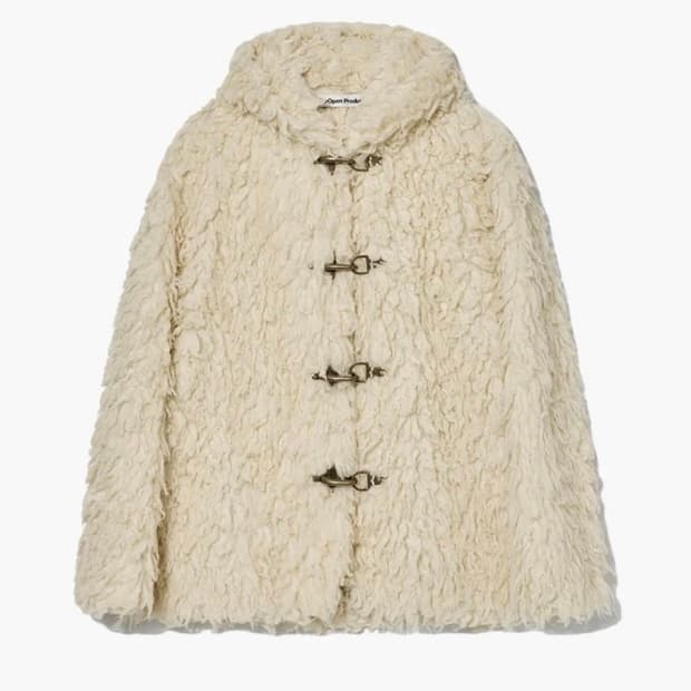 더오픈프로덕트 시어링 더플 퍼 자켓 아이보리