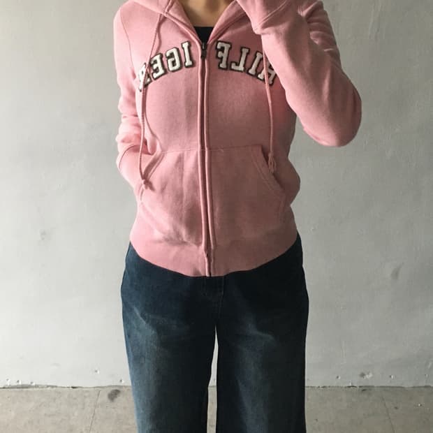 타미힐피거 로고 후드집업