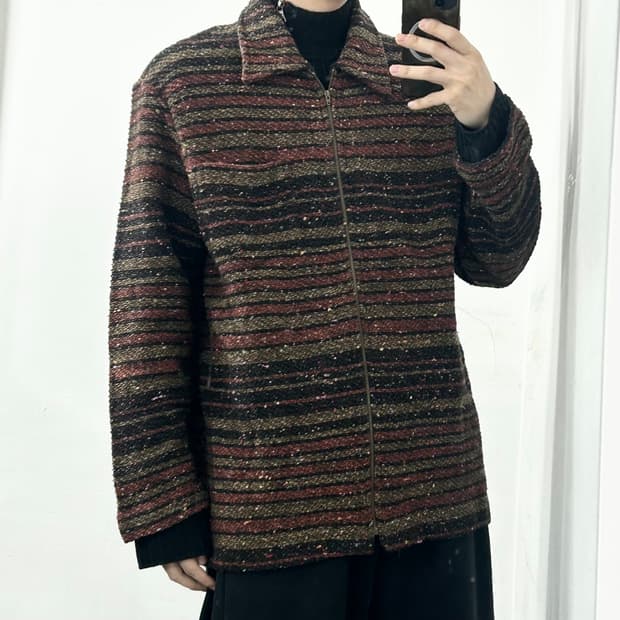 미쏘니 카라넥 니트 자켓