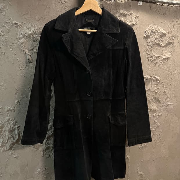 S 씨씨클럽 CC club 돈피 스웨이드 하프 코트 블랙