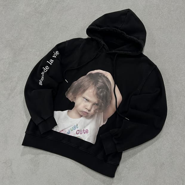 아크메드라비 블랙 후드티 인물 프린팅 m