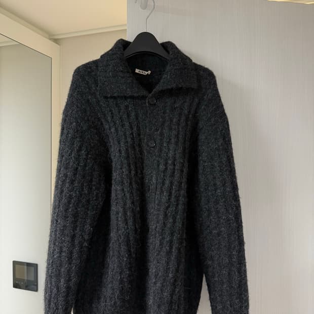 [5] 오라리 알파카 베이비 립 가디건 그레이