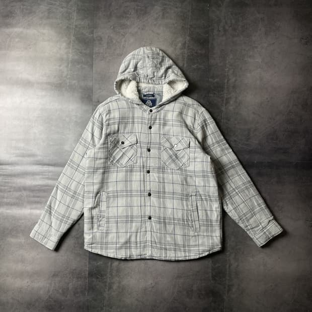 AMERICAN RAG 빈티지 그레이 체크 코튼 후드자켓 A00468