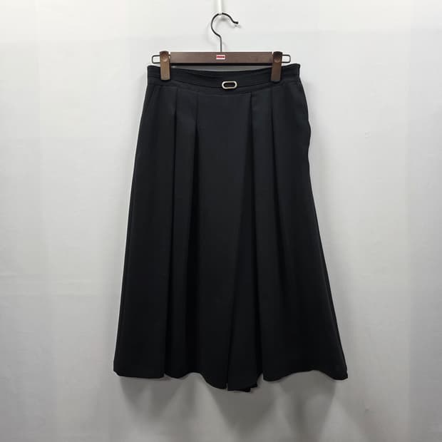 1034 [세루티] 블랙 플리츠 큐롯팬츠 와이드핏 예쁜 핏 / 55