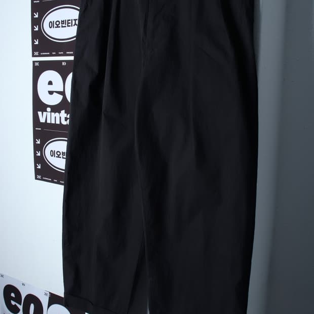 (L-XL) 유니폼브릿지 면바지 팬츠 와이드핏 경량 블랙-P10200